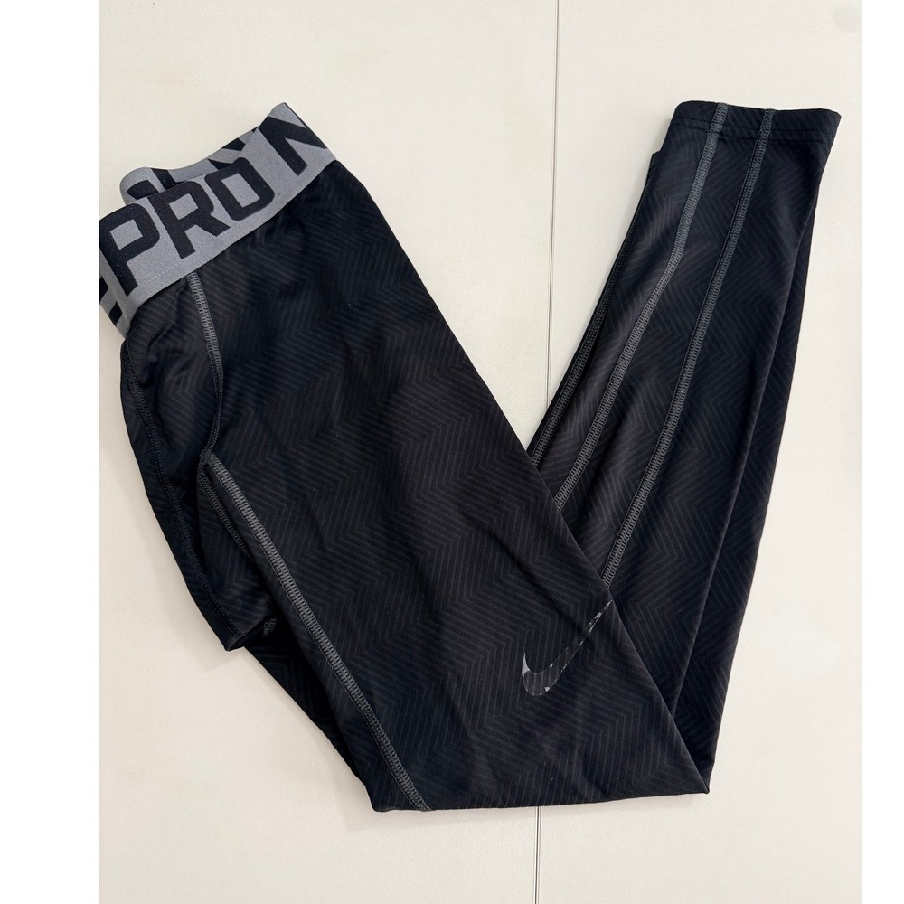 Nike Mens Pro Compression Tights Black Chevron Pattern M